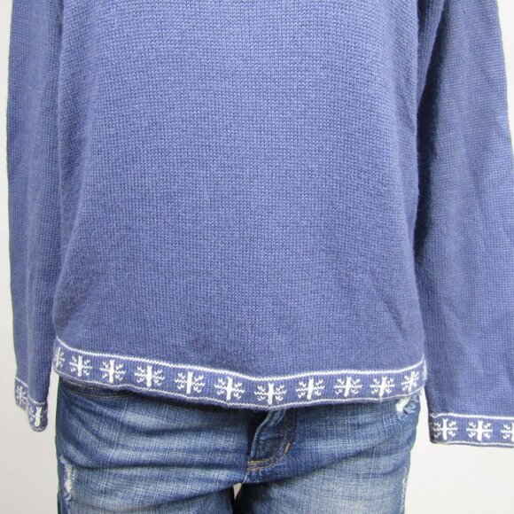 ALPACA Imports S HAND MADE Snowflake Purple Cottagecore Sweater Peru Ski Cozy - Picture 3 of 9